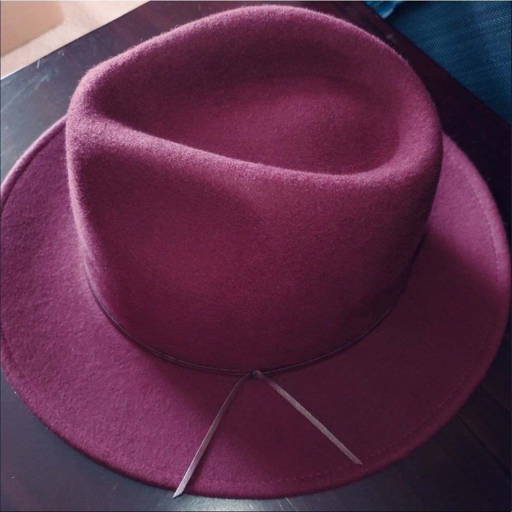 Urban Outfitters High Crown Felt Hat Wine